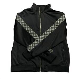 NEW ETERNITY BC / AD men's zip up track checkered jacket in black